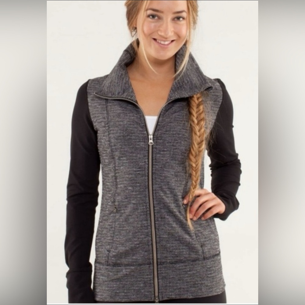 Lululemon Athletica Gray and Black Zip-Up Hoodie